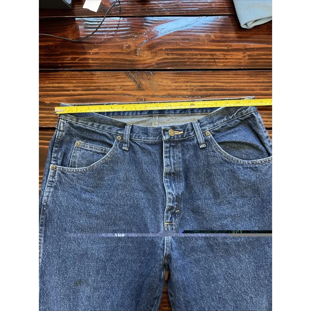 Wrangler Jeans Mens 36 X 32 Dark Wash Regular Fit Western Denim Cowboy Straight